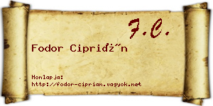 Fodor Ciprián névjegykártya